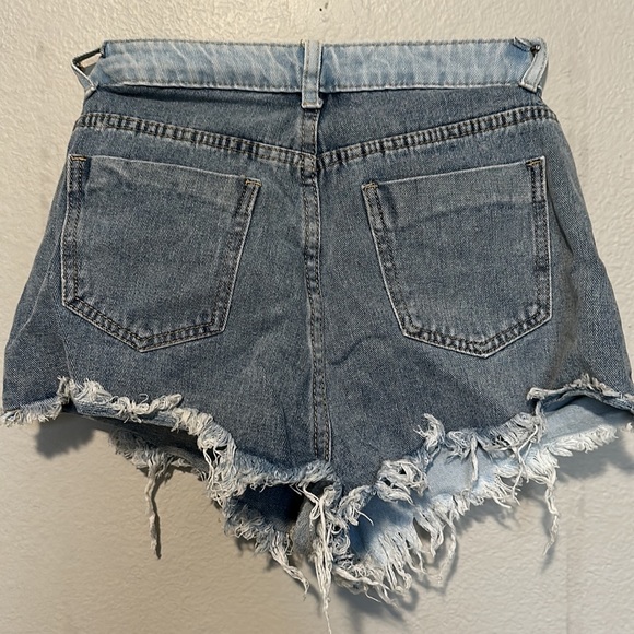 Never worn color block denim shorts.* - Picture 2 of 3